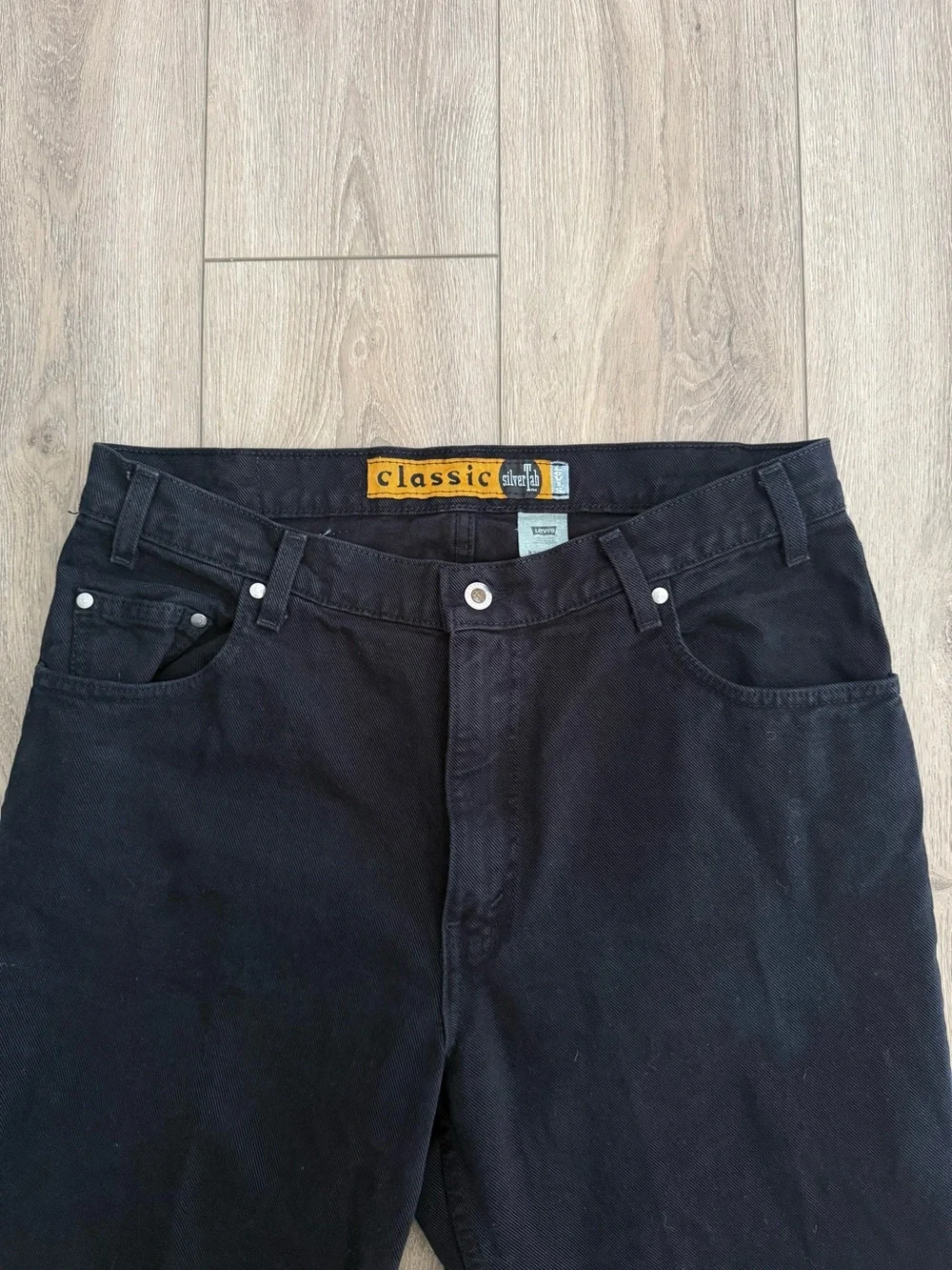 VINTAGE Levis Silvertab Jeans Mens 36x30 Black Denim Classic Straight Y2K 90s US